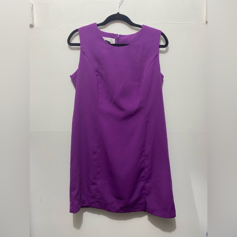 Vintage 80s Tower Hill Collection Purple Sleeveless Shift Dress